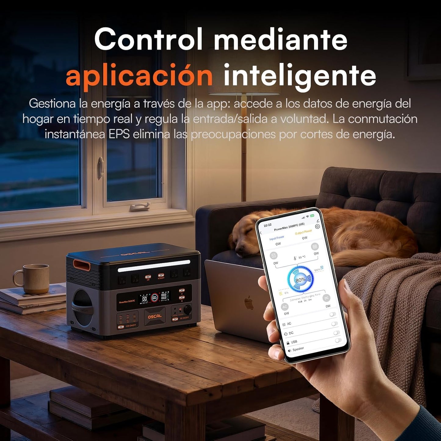 Estación de Energía Portátil con 1 Panel 500W, Generador Solar 2016Wh, Batería LiFePO4