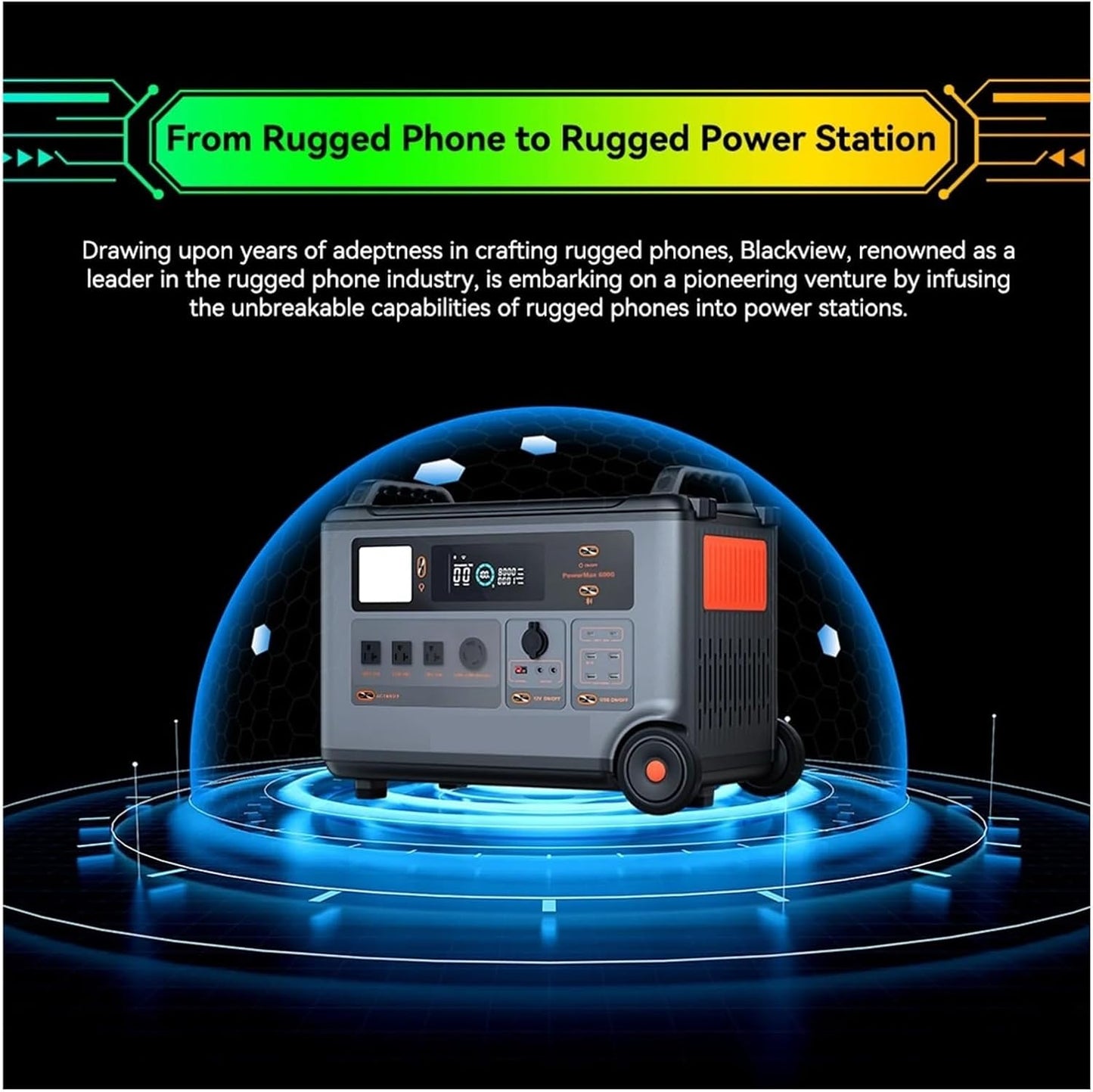 Estación De Energía Portátil 6000W, Generador For Exteriores 3600WH 