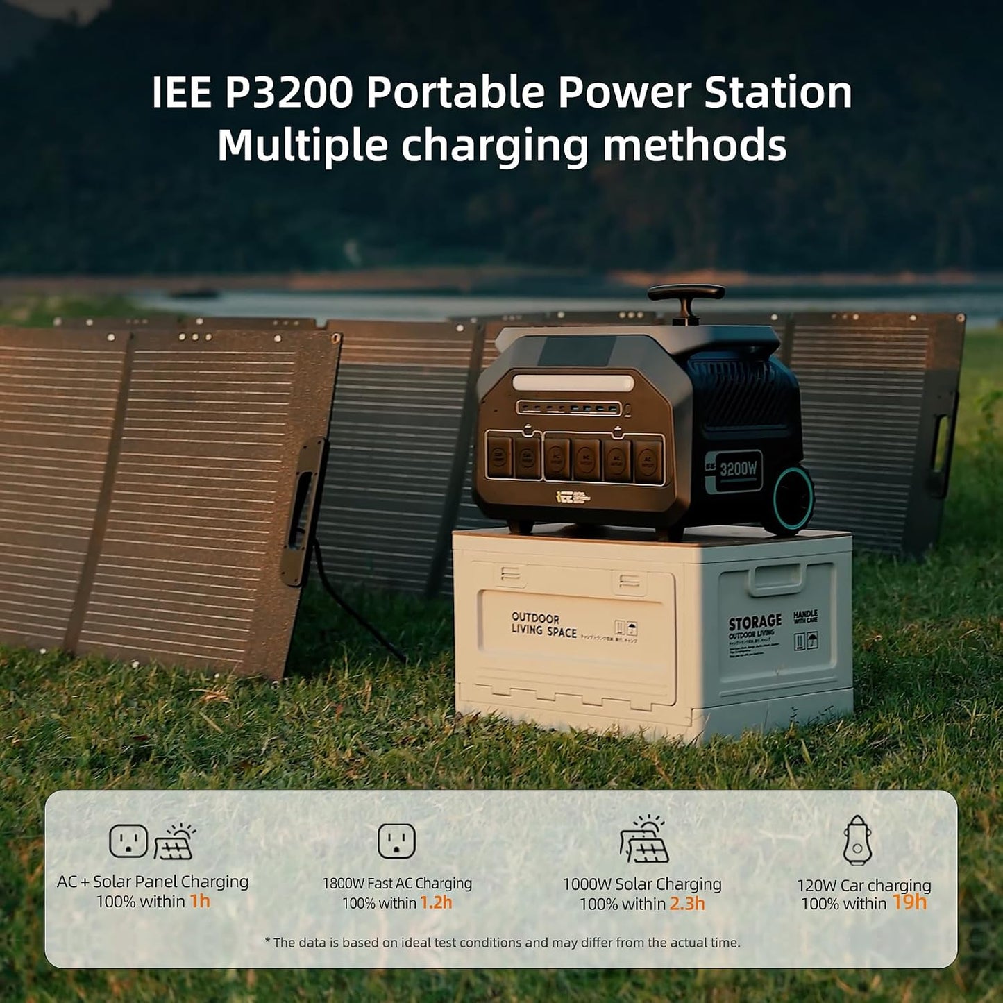 &nbsp;Estación de energía portátil P3200, 2048 Wh LiFePO4 Generador solar&nbsp;