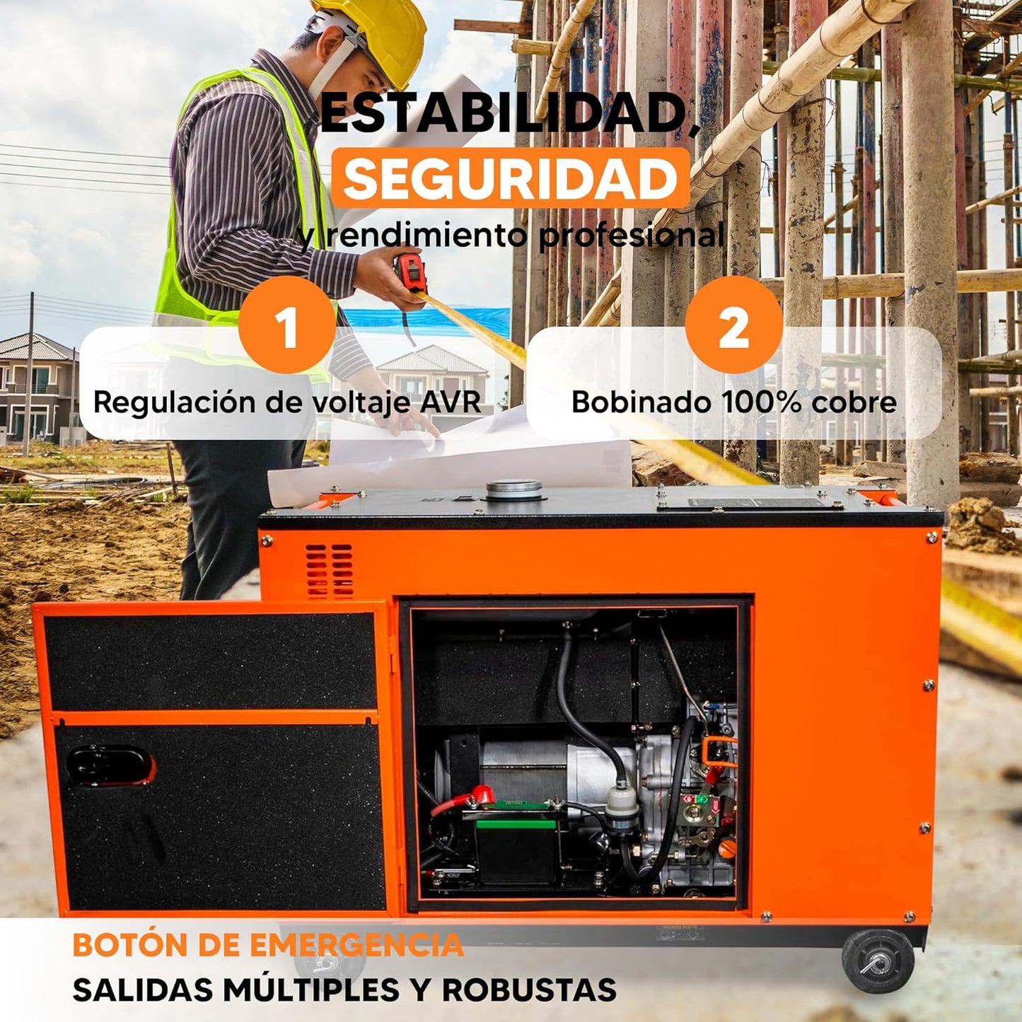 Generador Eléctrico Diésel 6300W para Emergencias y Apoyo Solar&nbsp;