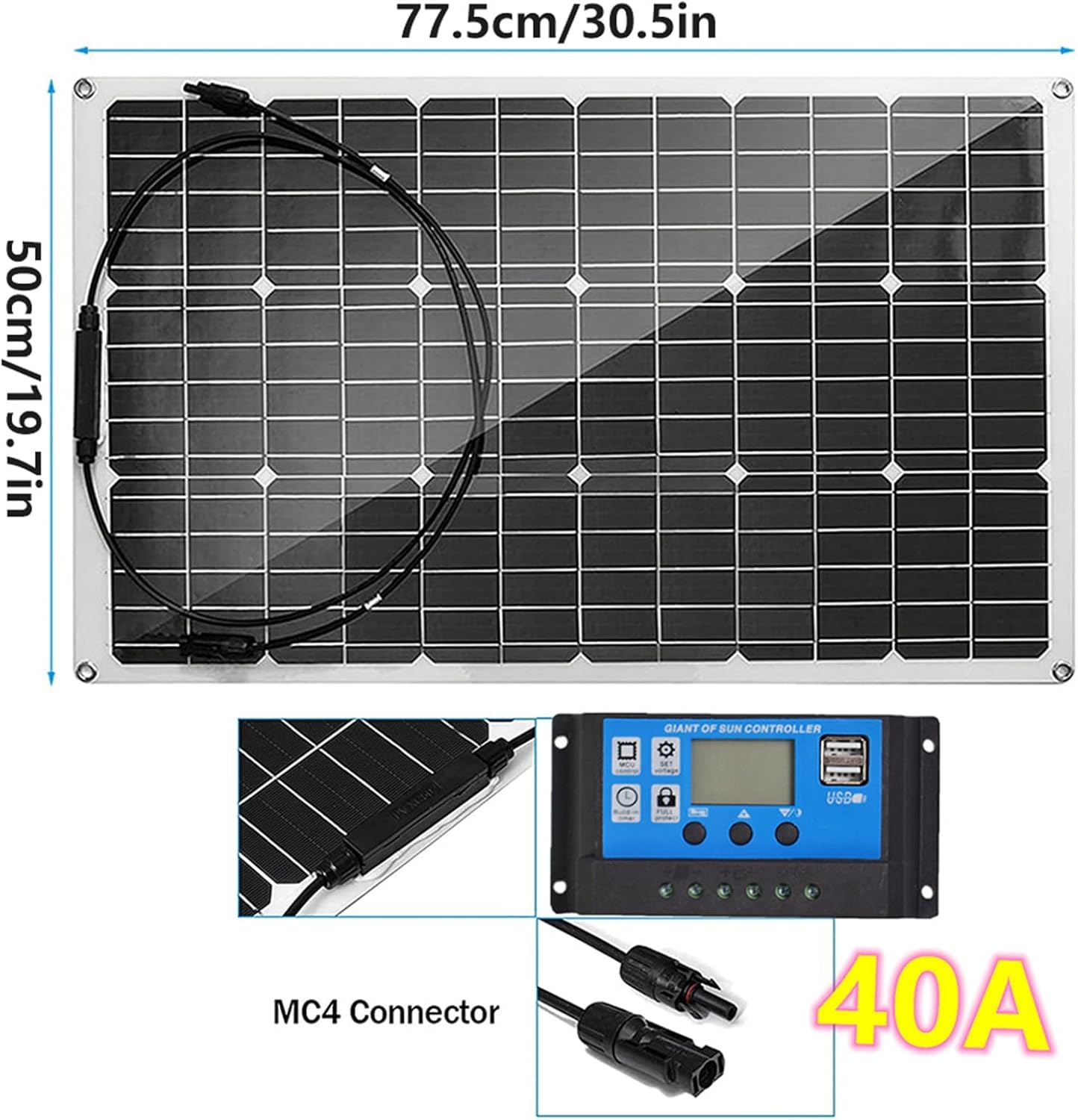 Paneles Solares Flexibles Regulador de Carga 40A&nbsp;