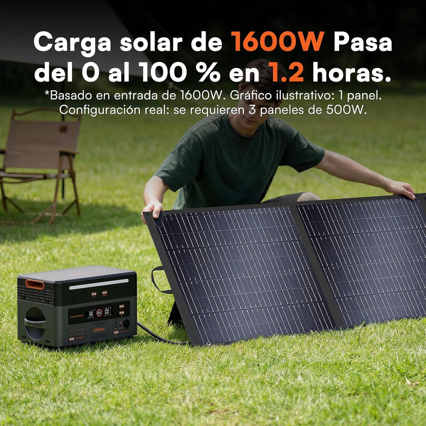 Generador Solar Portatil, 3600W(7200W Pico) Estación de Energía 2016Wh&nbsp;