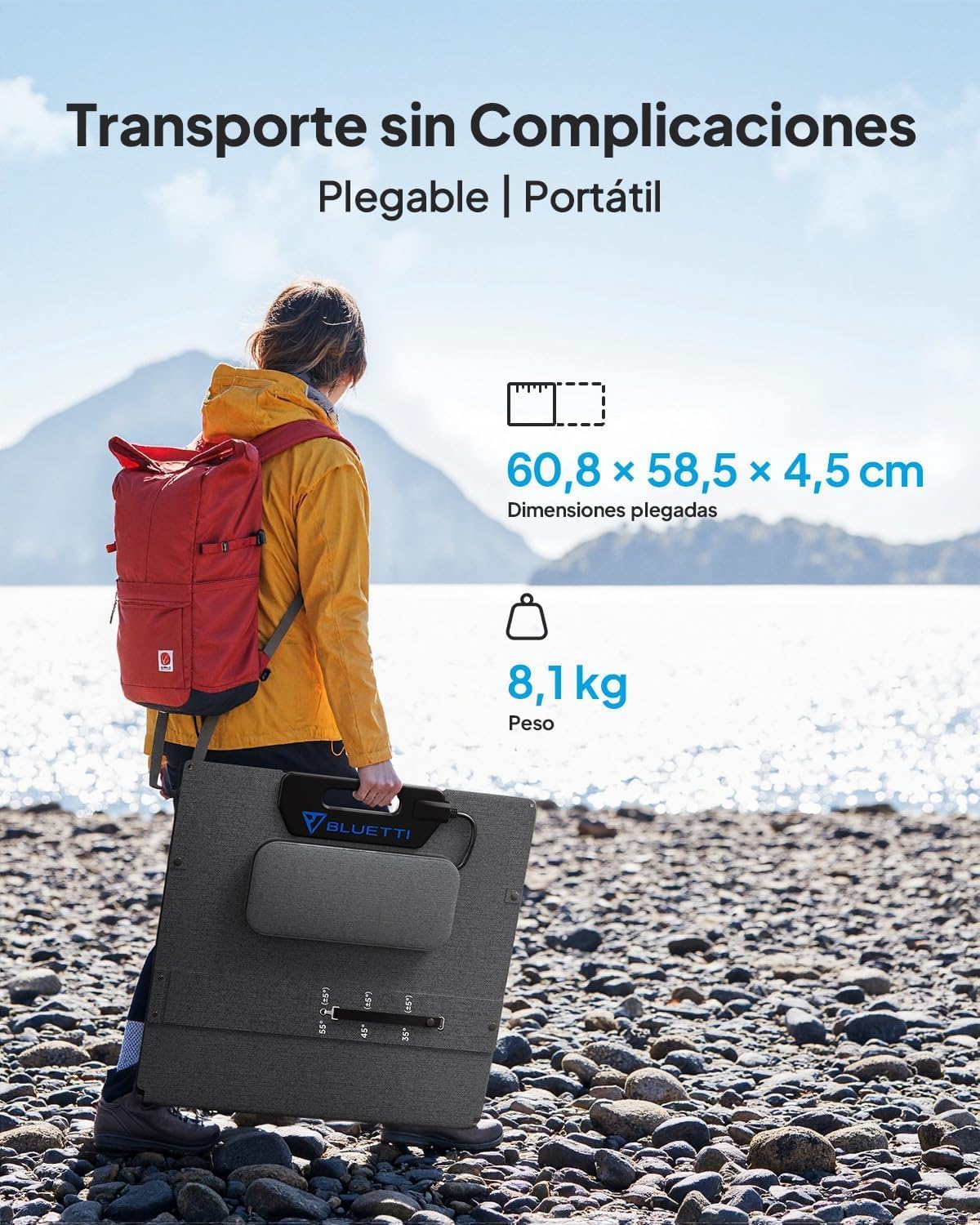 Generador Solar con 2 Panels Solares de 200W, 5529,6Wh Batería LFP de Respaldo con 4 Salidas&nbsp;