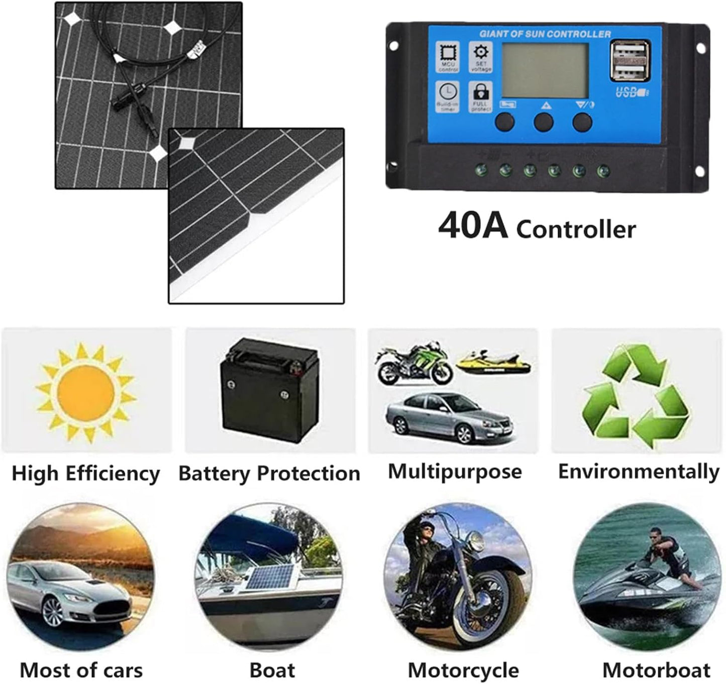 Paneles Solares Flexibles Regulador de Carga 40A&nbsp;