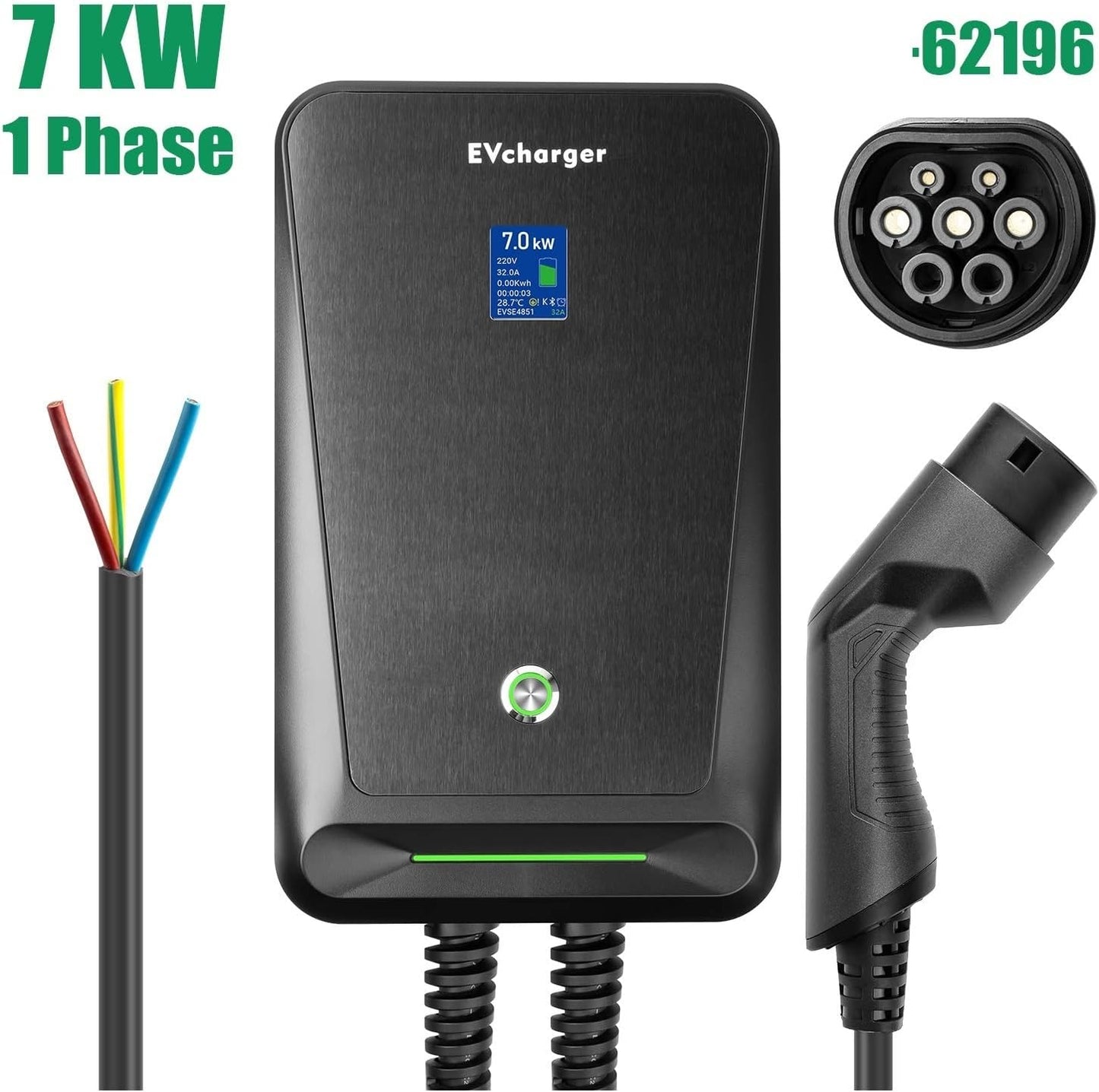 Cargador de coche eléctrico Cargador EV tipo 2 16A trifásico EVSE&nbsp;