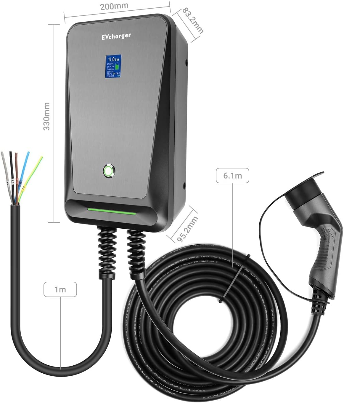 Cargador de coche eléctrico Cargador EV tipo 2 16A trifásico EVSE&nbsp;
